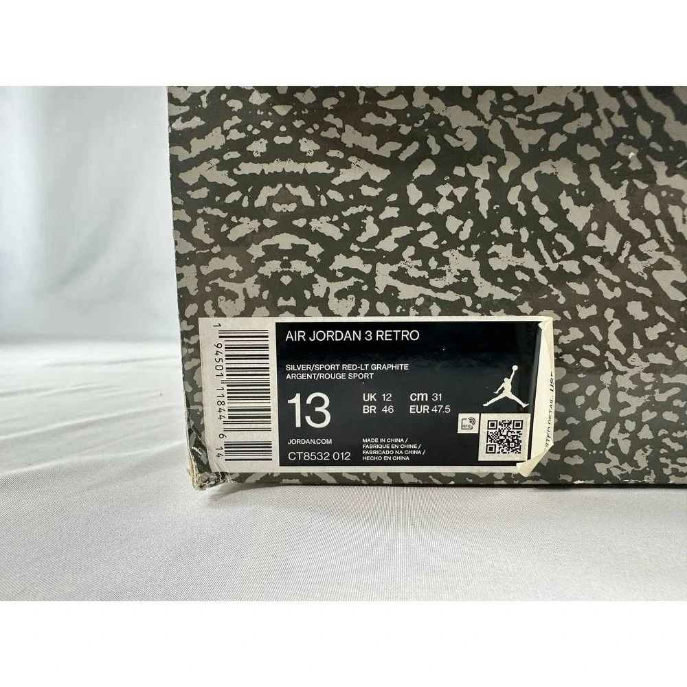 Nike Air Jordan 3 Retro 'Cool Grey' 2021 CT8532-012 Men's Size 13